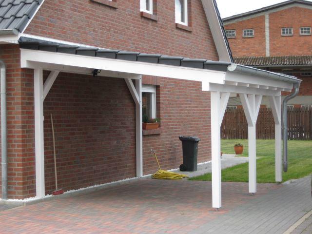 Pultdachcarport mit Dachziegeln